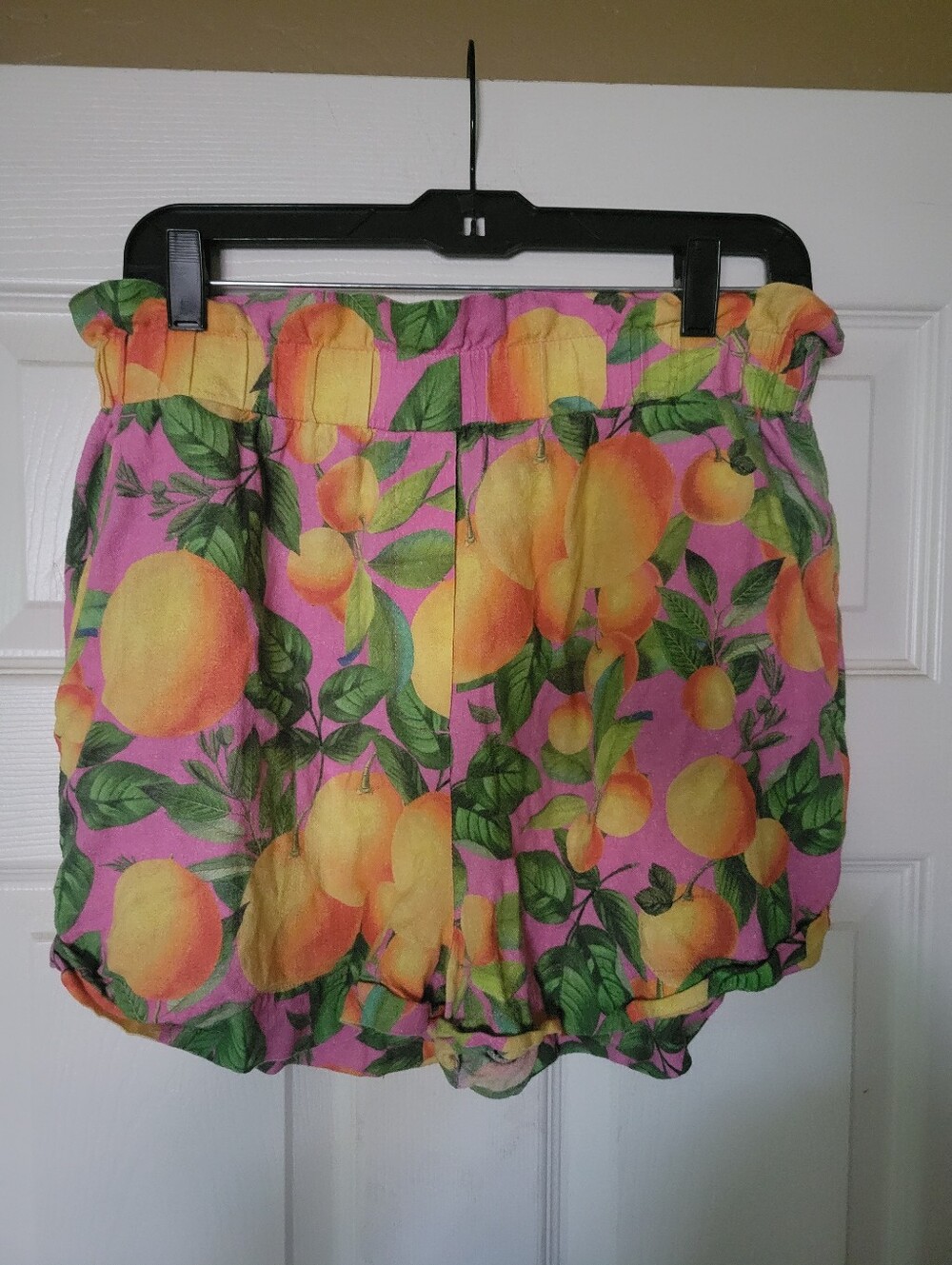 Farm Rio Floral Citrus Print Women's Relaxed Shorts - Pink/Yellow